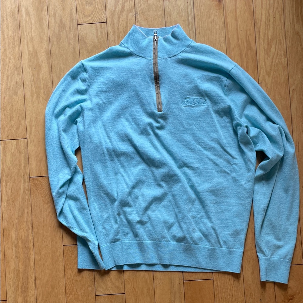 Peter Millar Sky Blue / Pale Turquoise Zip-Up Sweater